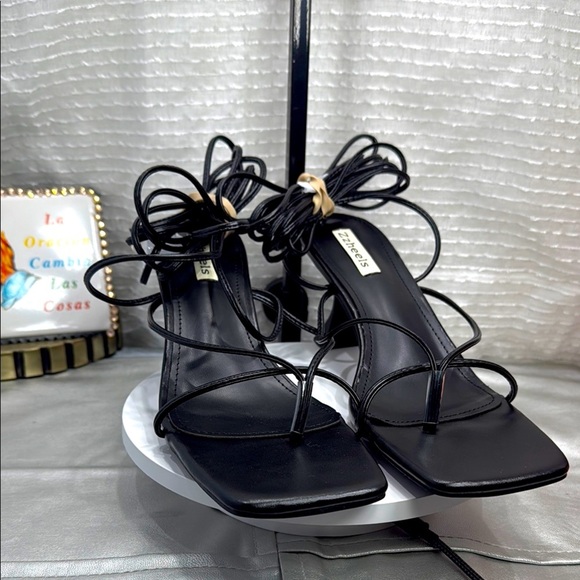 (H5) Zzheels Women's Square Toe Chunky HeelLace-Up Strappy Sandals, size 10.5 - Picture 2 of 13